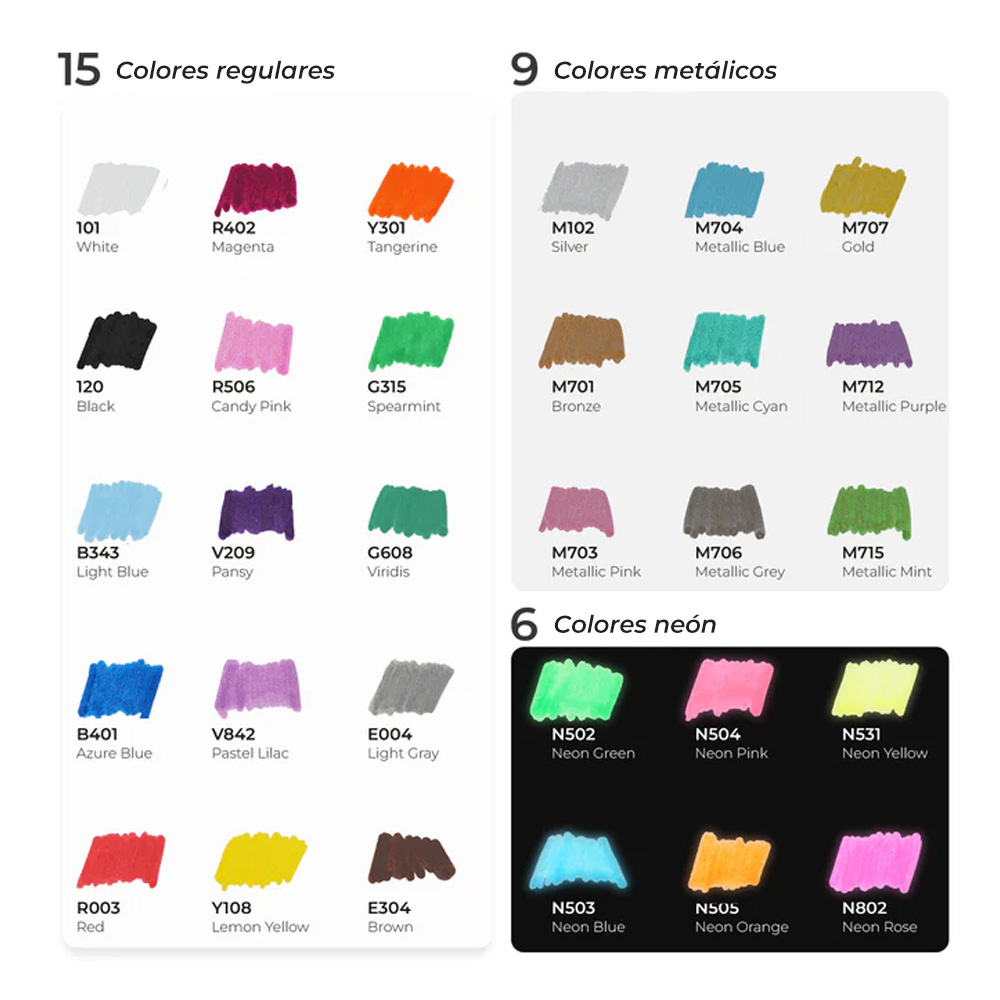 Acrílicos Kakaako – Set 30 Colores – Doble punta