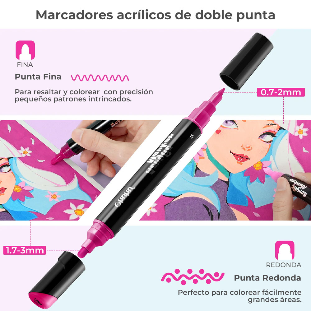 Acrílicos Kakaako – Set 30 Colores – Doble punta