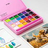 Gouache – Set 24 Colores 30 g + 3 Pinceles – Estuche rosado