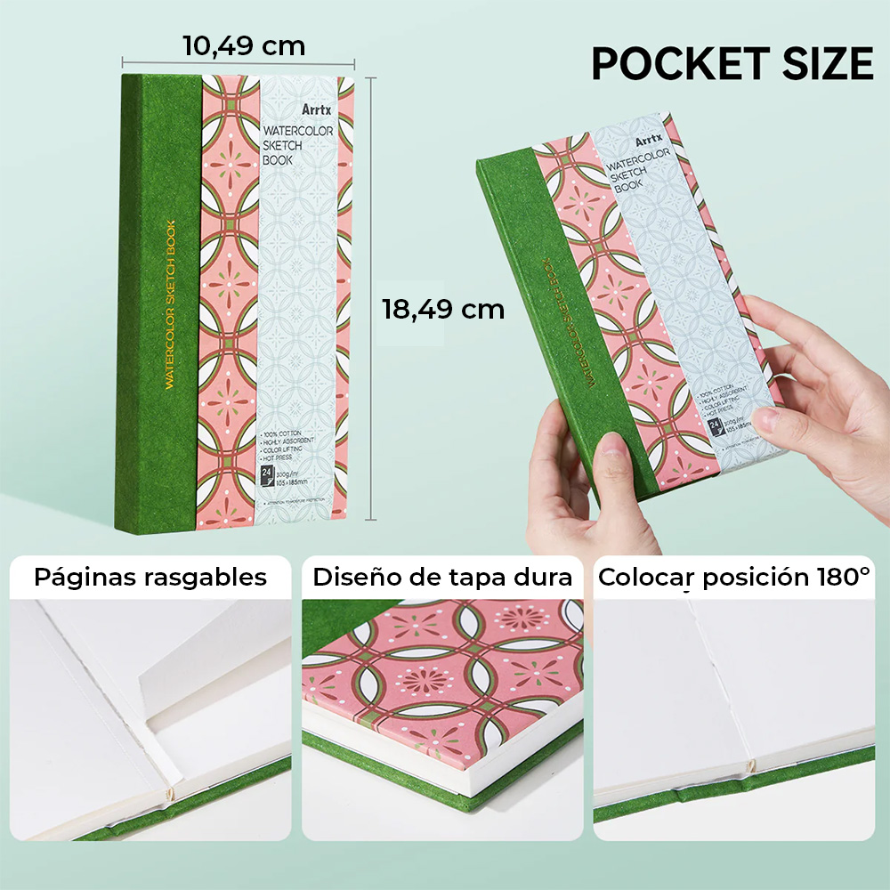 Libreta de bocetos para Acuarela – 24 Páginas – 300 gsm