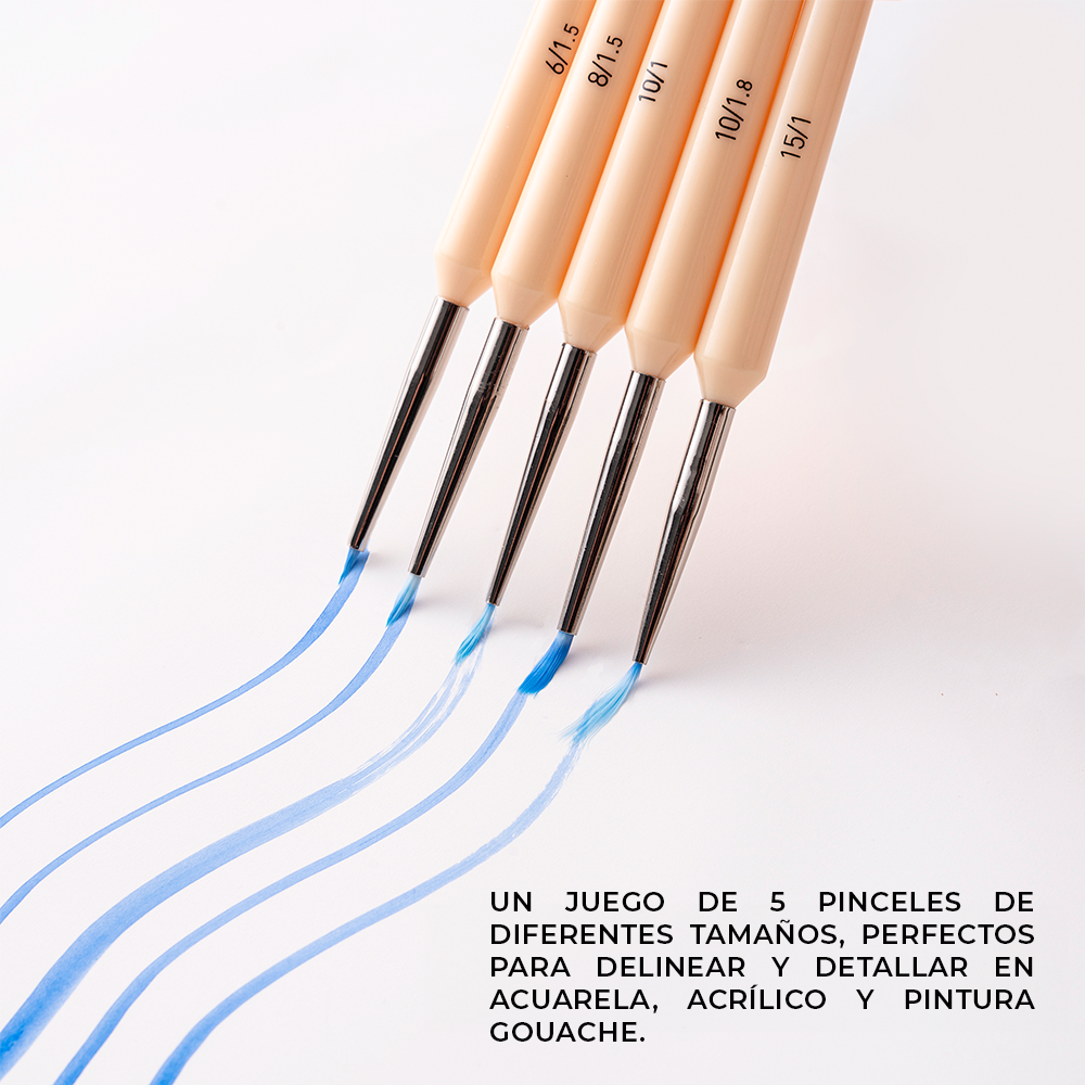 Pinceles Little Bird – Set 5 Unidades – Amarillo