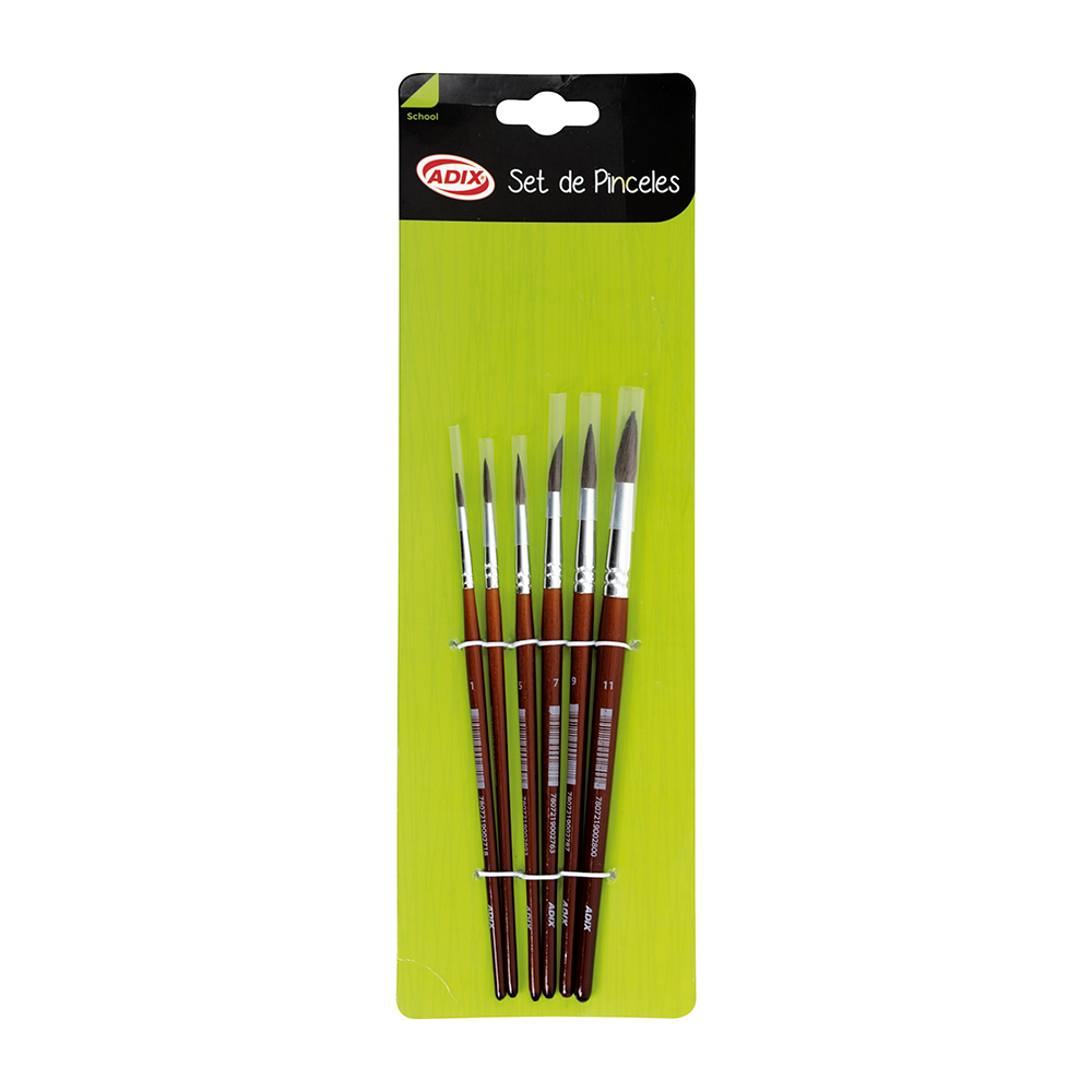 Pinceles – Set 6 Unidades – Pelo de pony