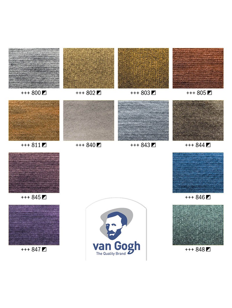 Acuarela Metálicos & Interferencia  – Set 12 Colores