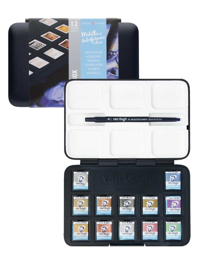 Acuarela Metálicos & Interferencia  – Set 12 Colores