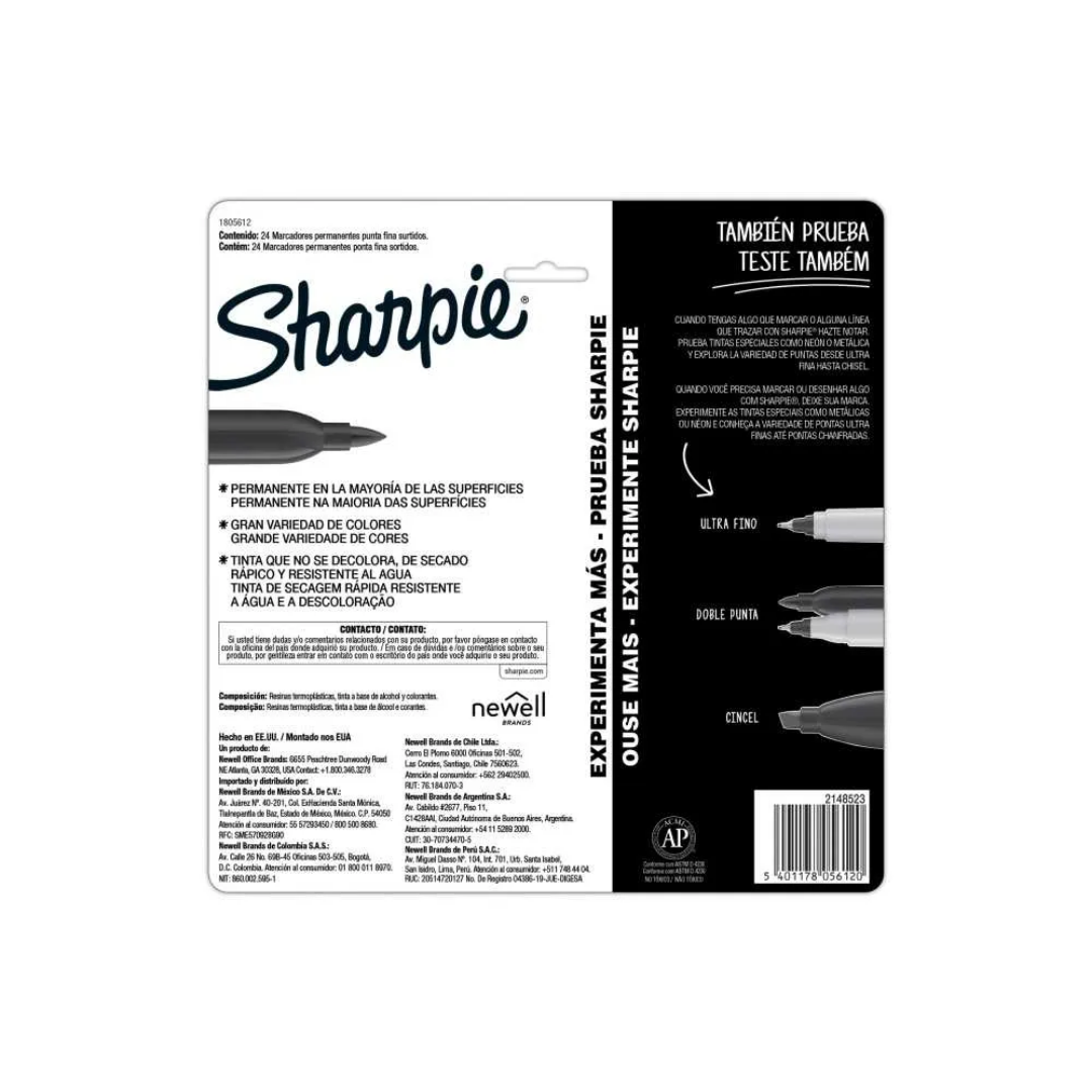 Marcadores Permanentes – Set 24 Colores – Punta Fina