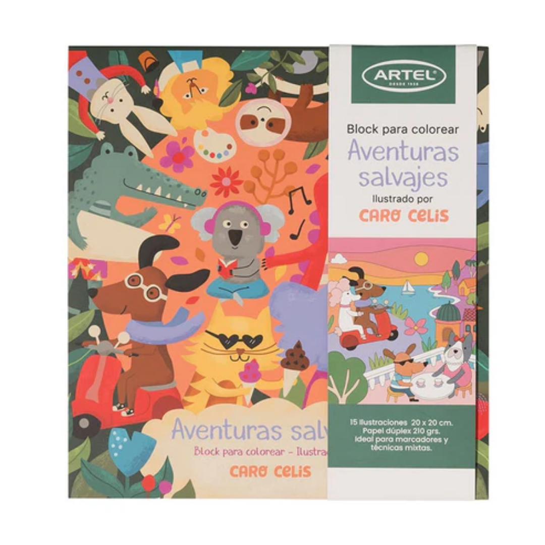 Block para Colorear – Aventuras Salvajes x Caro Celis