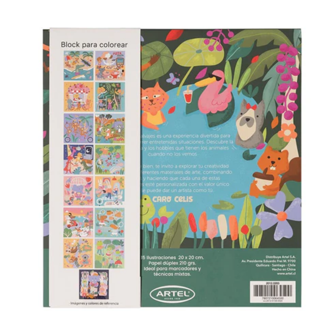 Block para Colorear – Aventuras Salvajes x Caro Celis