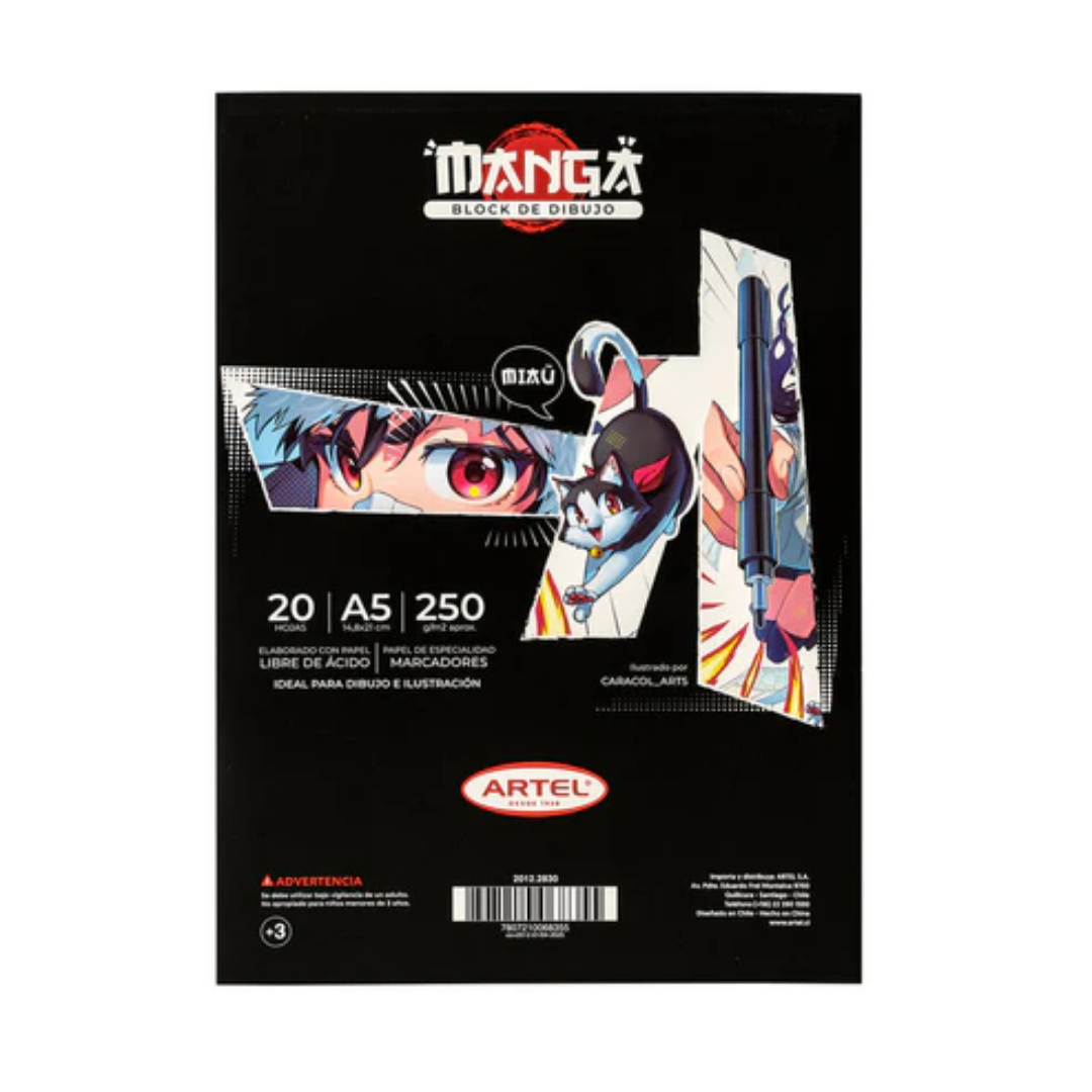 Block de Dibujo Manga – 20 Hojas – Tamaño A5 