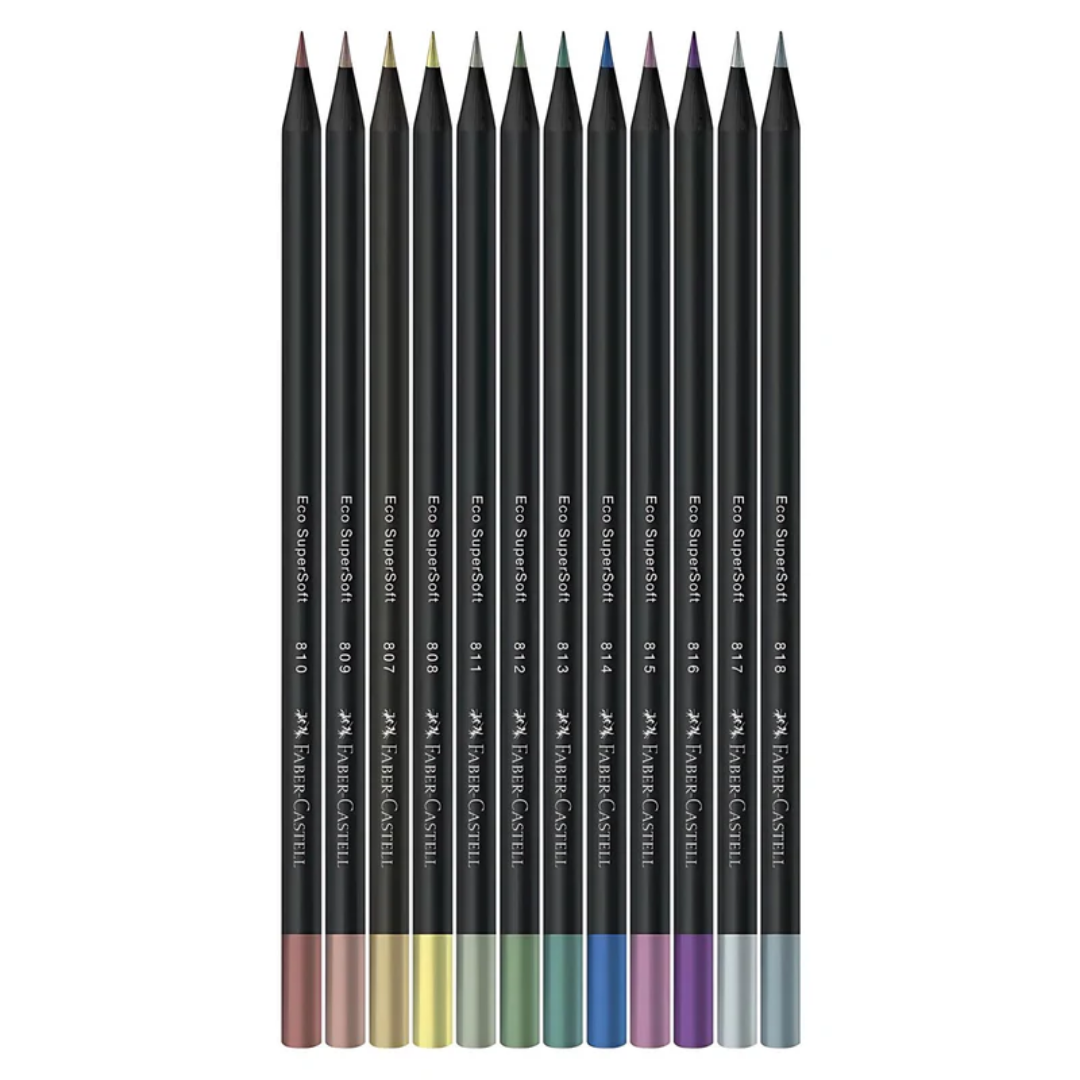 Ecolápices Supersoft – Set 12 Colores – Tonos metálicos