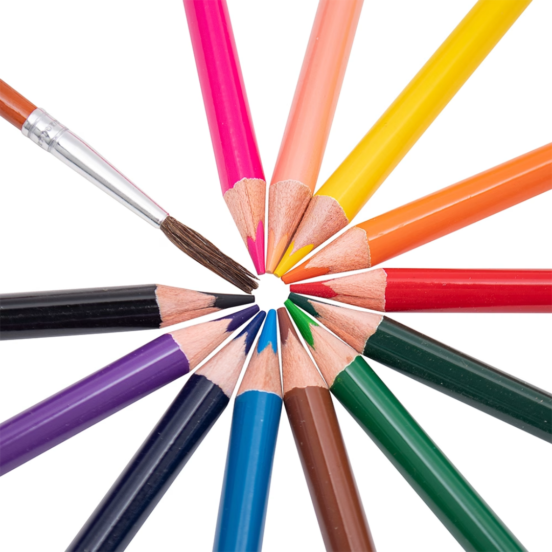Lápices de Colores – Set 12 Colores + Pincel – Acuarelables 