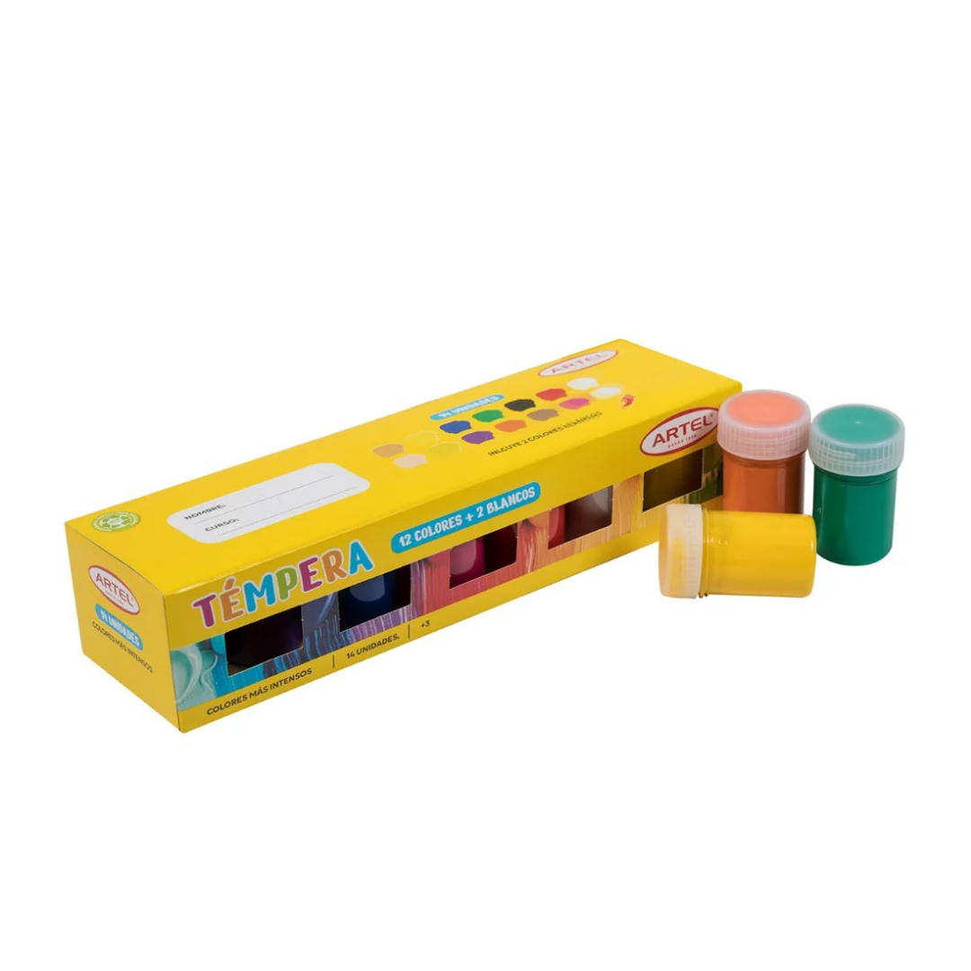 Témperas – Set 12 Colores + 2 Blancos