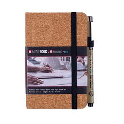 Libreta de bocetos + Tiralíneas PN Negro – Tamaño 9 × 14 cm –  Hoja blanca