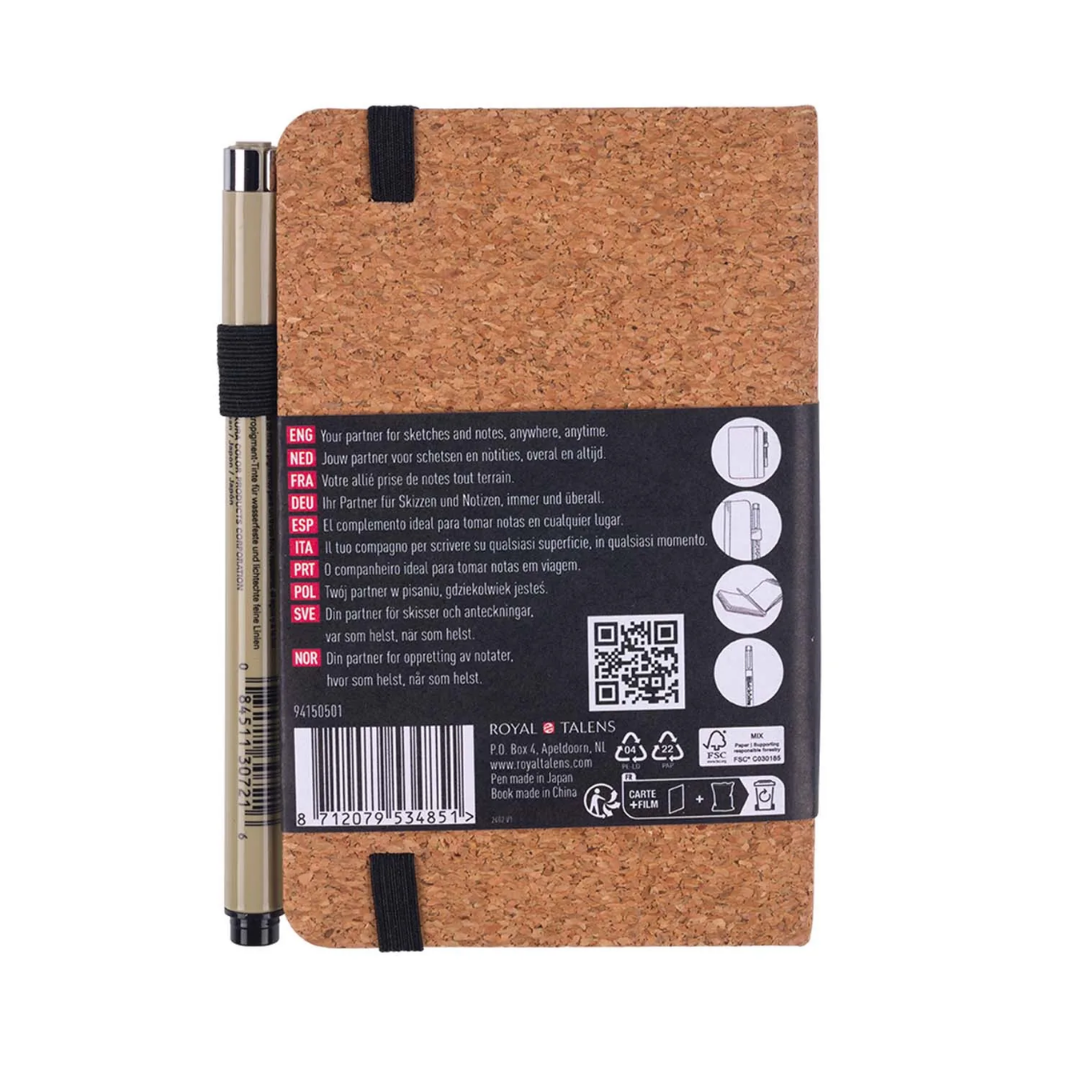 Libreta de bocetos + Tiralíneas PN Negro – Tamaño 9 × 14 cm –  Hoja blanca