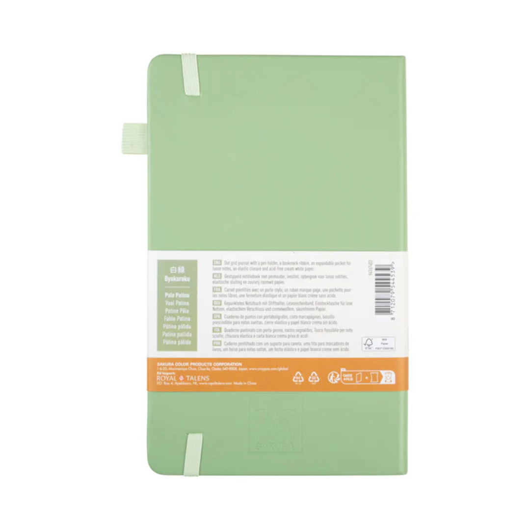 Libreta – Tamaño 13 × 21 cm – Hoja de puntos – Verde Patina