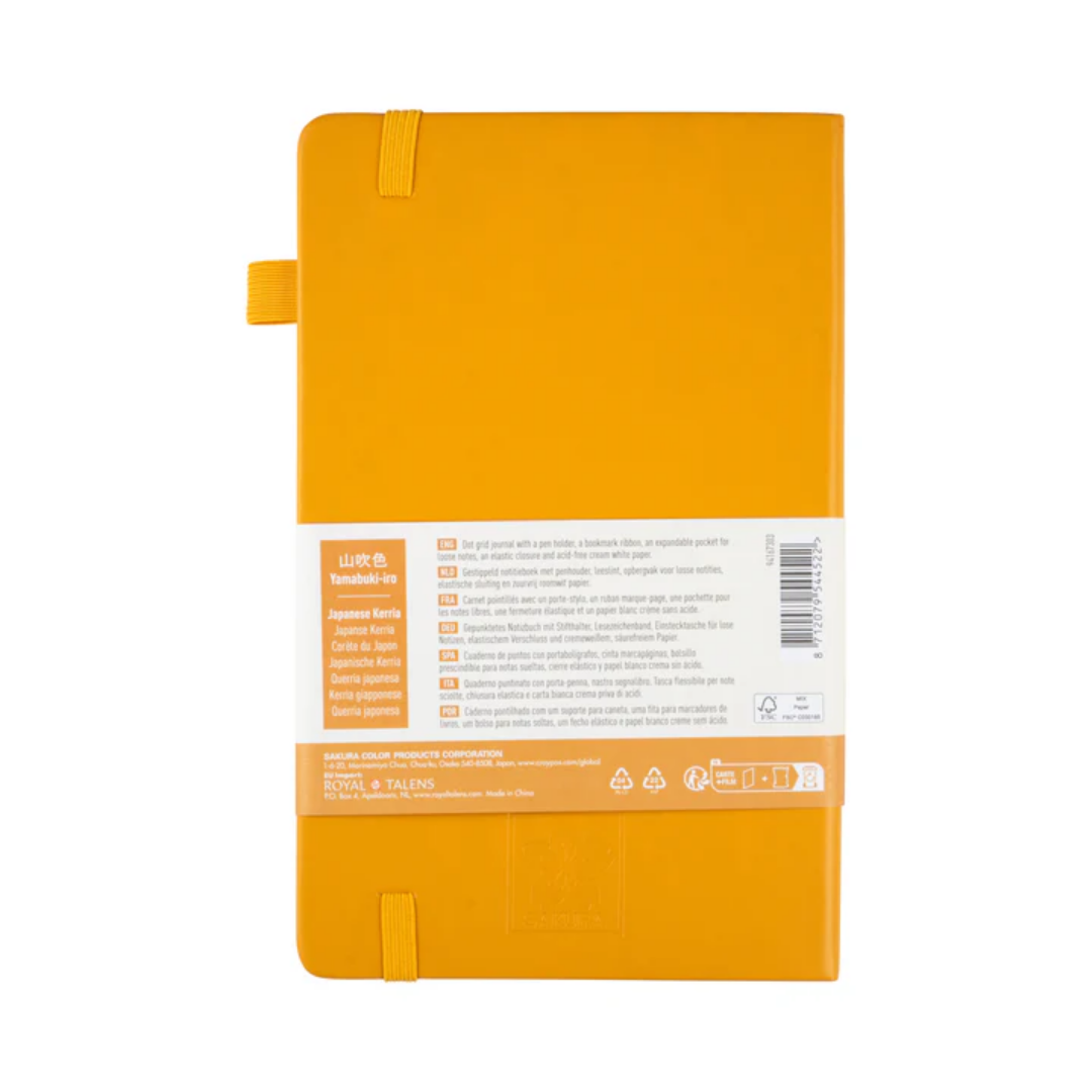 Libreta – Tamaño 13 × 21 cm – Hoja de puntos – Amarillo Kerria