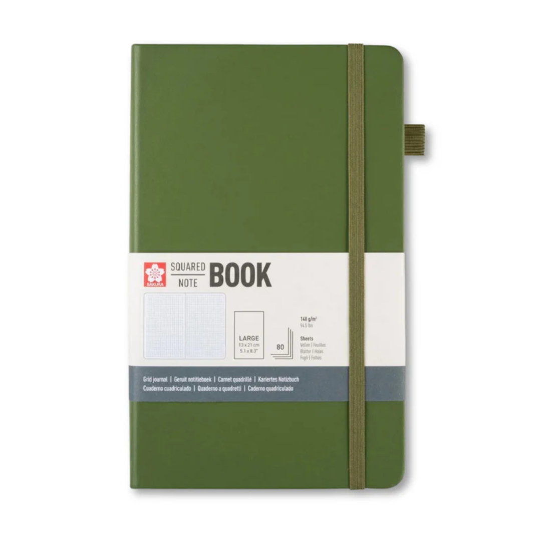 Libreta – Tamaño 13 × 21 cm – Hoja de puntos – Verde Pino