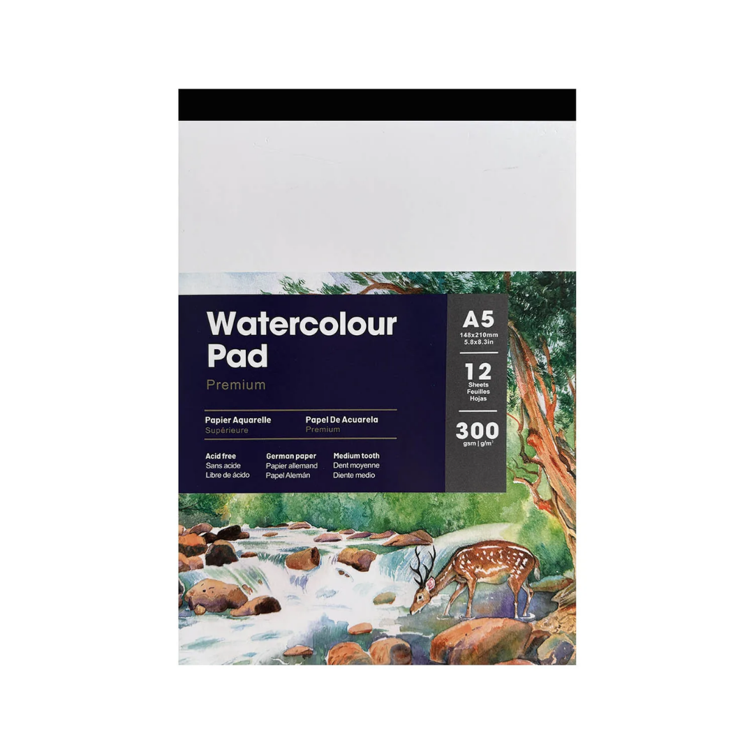 Block de Papel para Acuarela A5 – 300 gsm – 12 Hojas