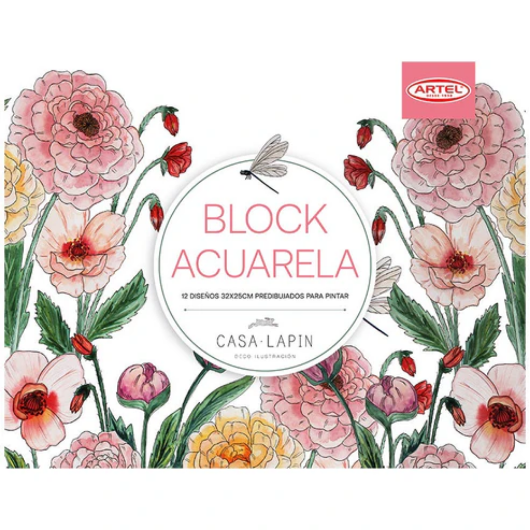 Block de Papel para Acuarela con Diseños – 300 gsm – 12 Hojas