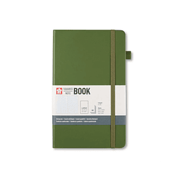 Libreta – Tamaño 13 × 21 cm – Hoja de cuadros – Verde Pino