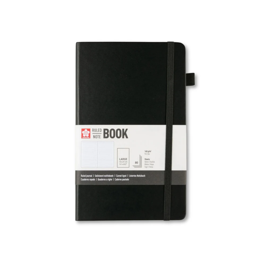 Libreta – Tamaño 13 × 21 cm – Hoja de líneas – Negro