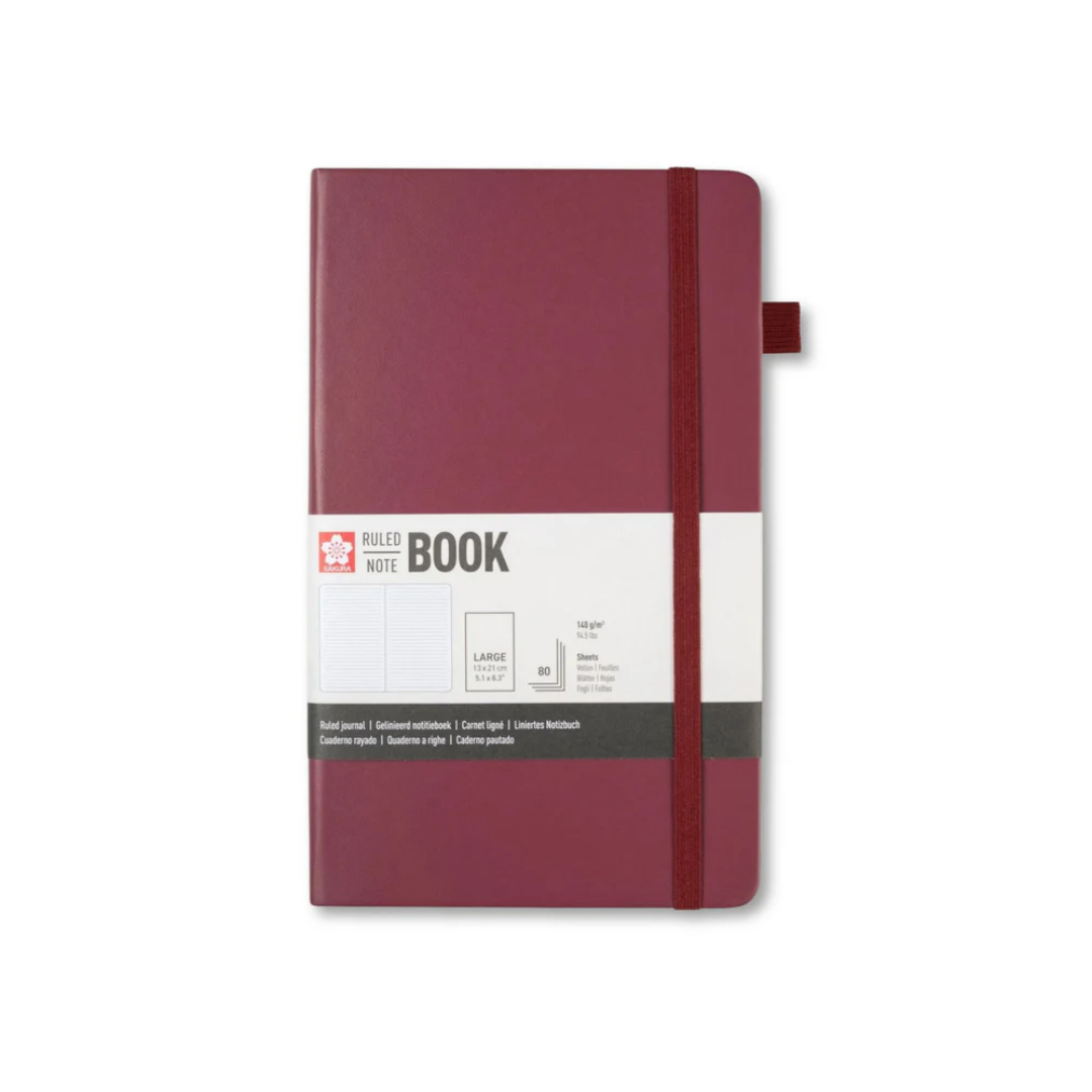 Libreta – Tamaño 13 × 21 cm – Hoja de líneas – Burdeo
