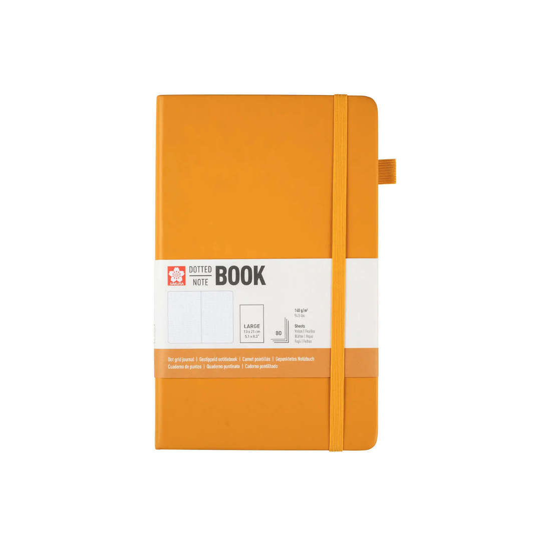 Libreta – Tamaño 13 × 21 cm – Hoja de puntos – Amarillo Kerria