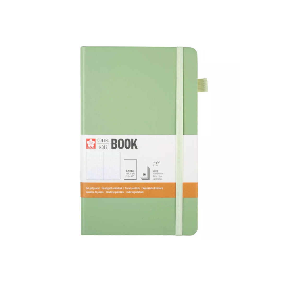 Libreta – Tamaño 13 × 21 cm – Hoja de puntos – Verde Patina