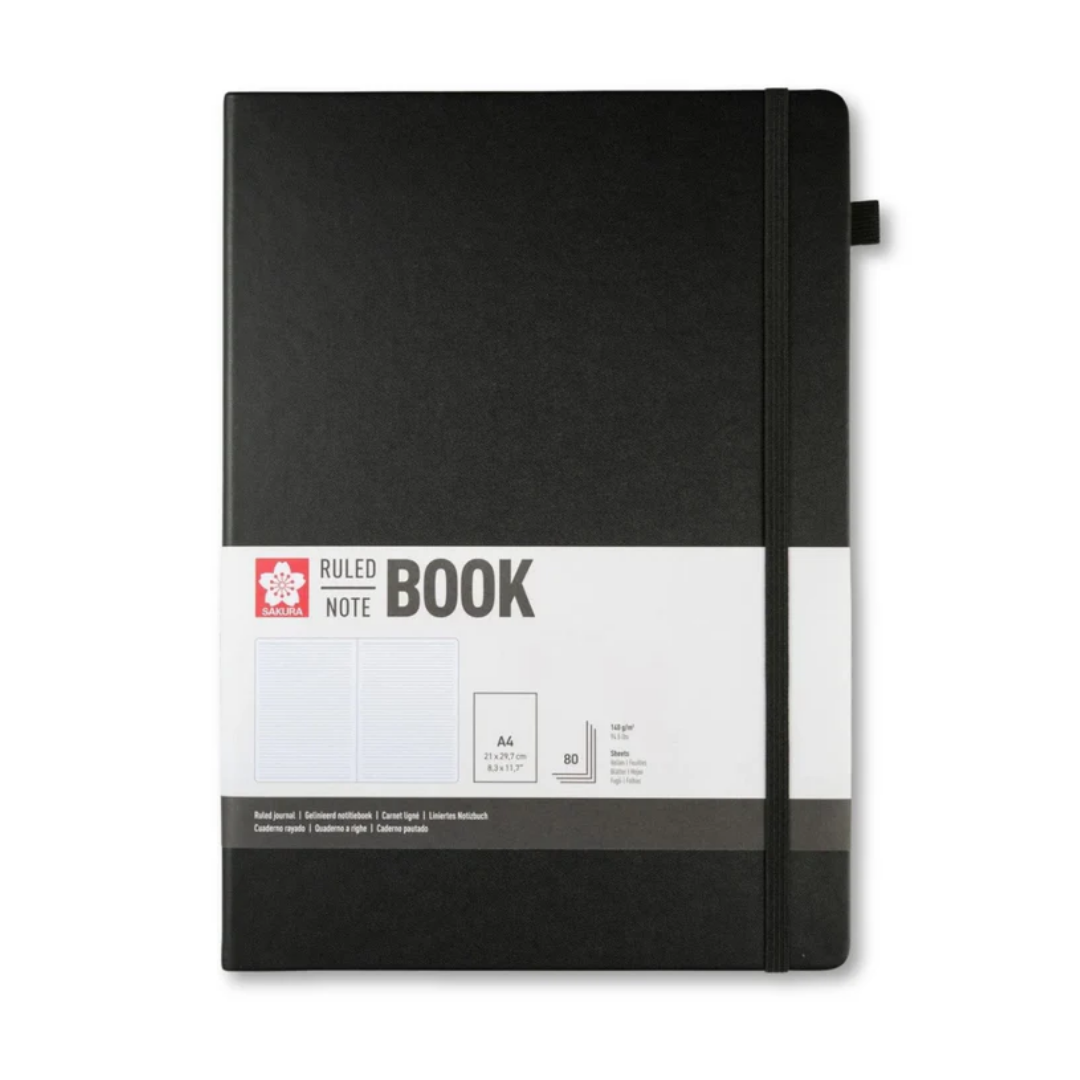 Libreta – Tamaño 21 × 30 cm – Hoja de líneas – Negro