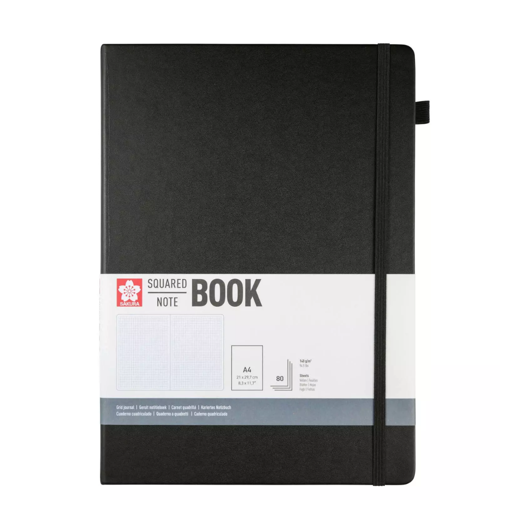 Libreta – Tamaño 21 × 30 cm – Hoja de cuadros – Negro