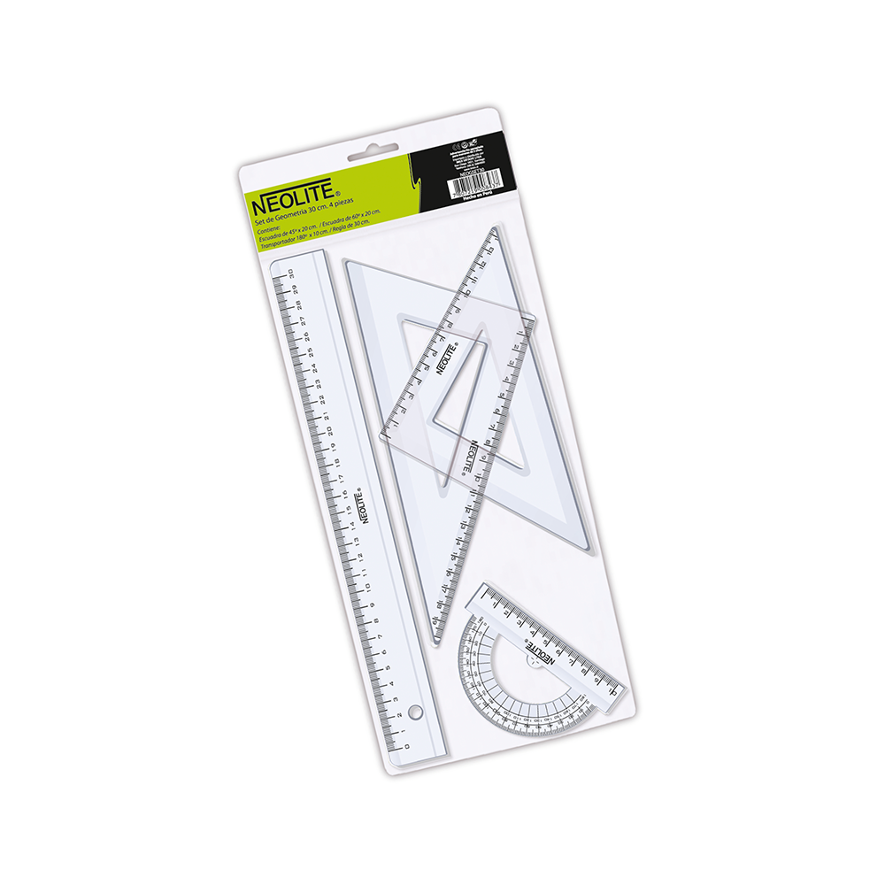 Set de Geometría Transparente – 30 cm