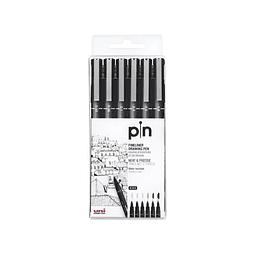 Tiralíneas PIN – Set 6 Grosores (0,03 mm / 0,05 mm / 0,1 mm / 0.3 mm / 0.5 mm / 0,8 mm)