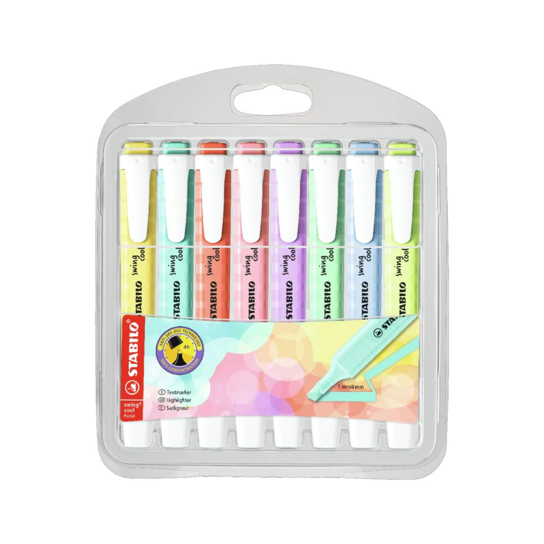 Destacadores Swing Cool – Set 8 Colores Pasteles