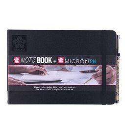 Libreta Hoja Crema 21 × 14,8 cm + Lápiz Pigma Micron PN Negro
