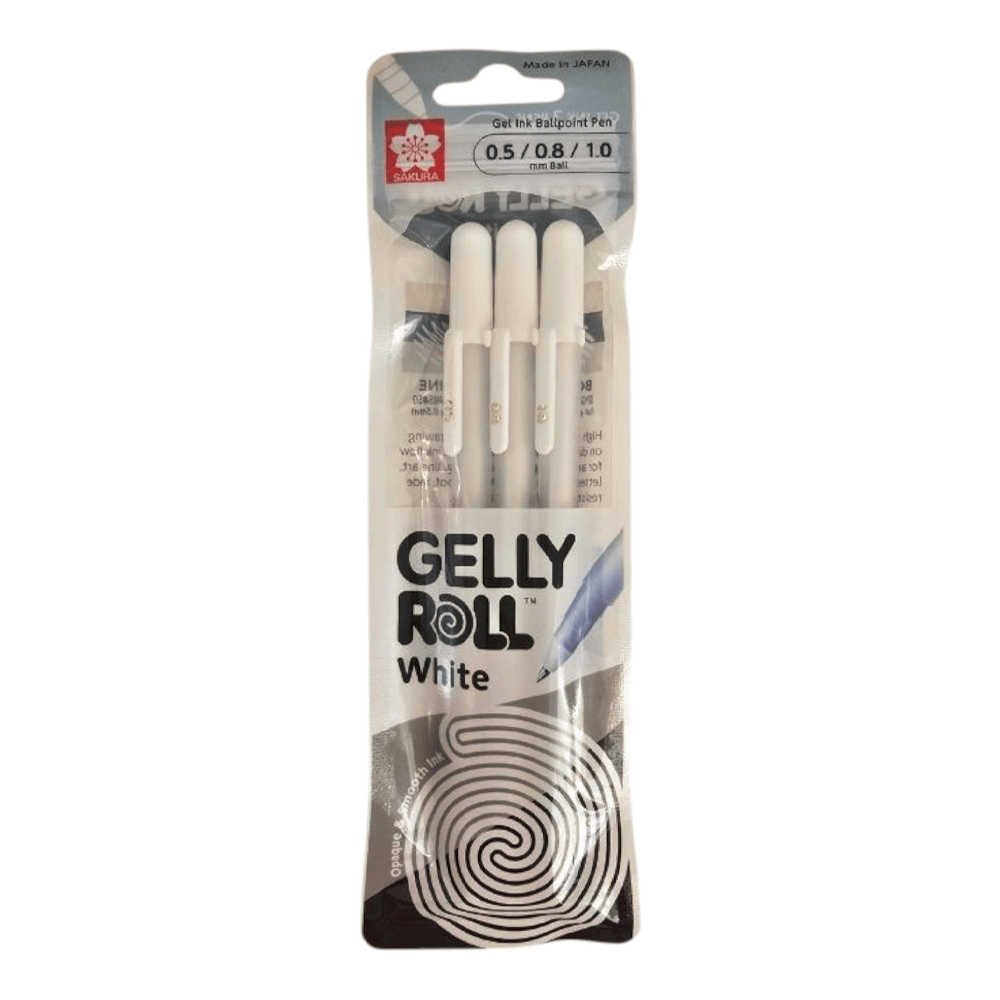 Gelly Roll – Set 3 Grosores (05 mm / 08 mm / 10 mm) – Blanco