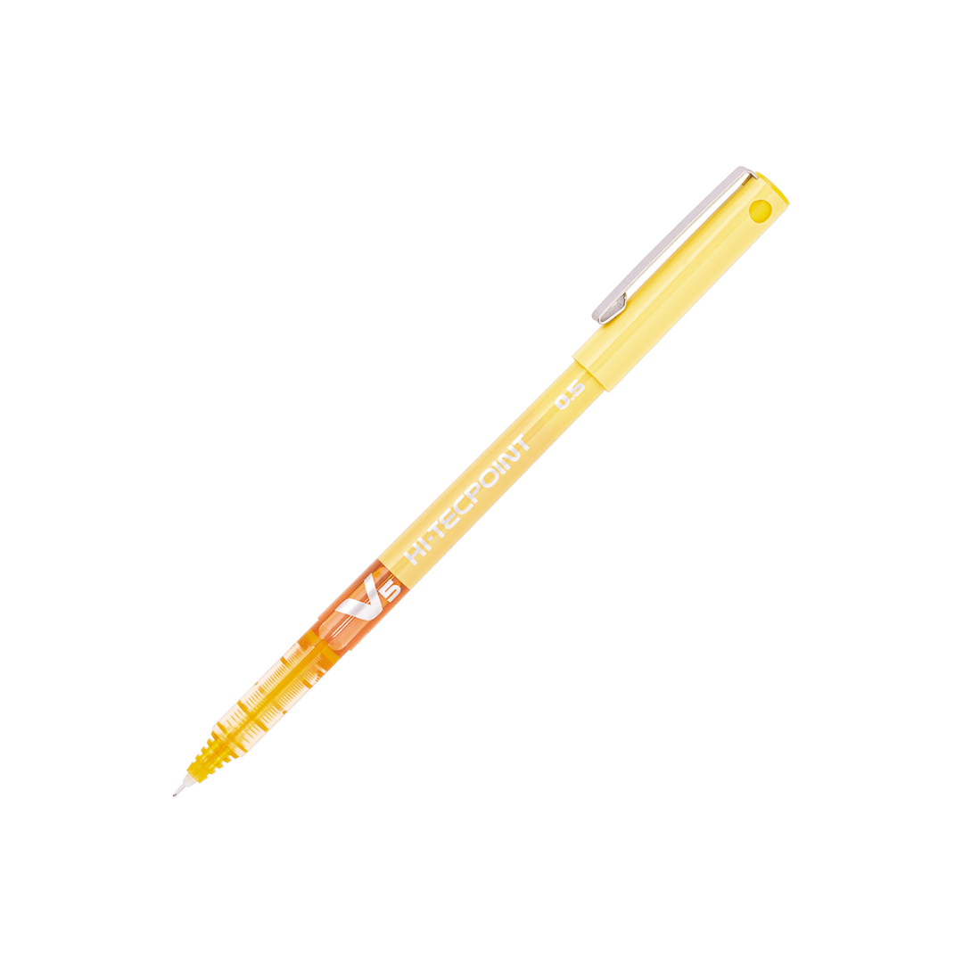 Lápiz Tinta HI-Tecpoint V5 – 0,5 mm – Amarillo