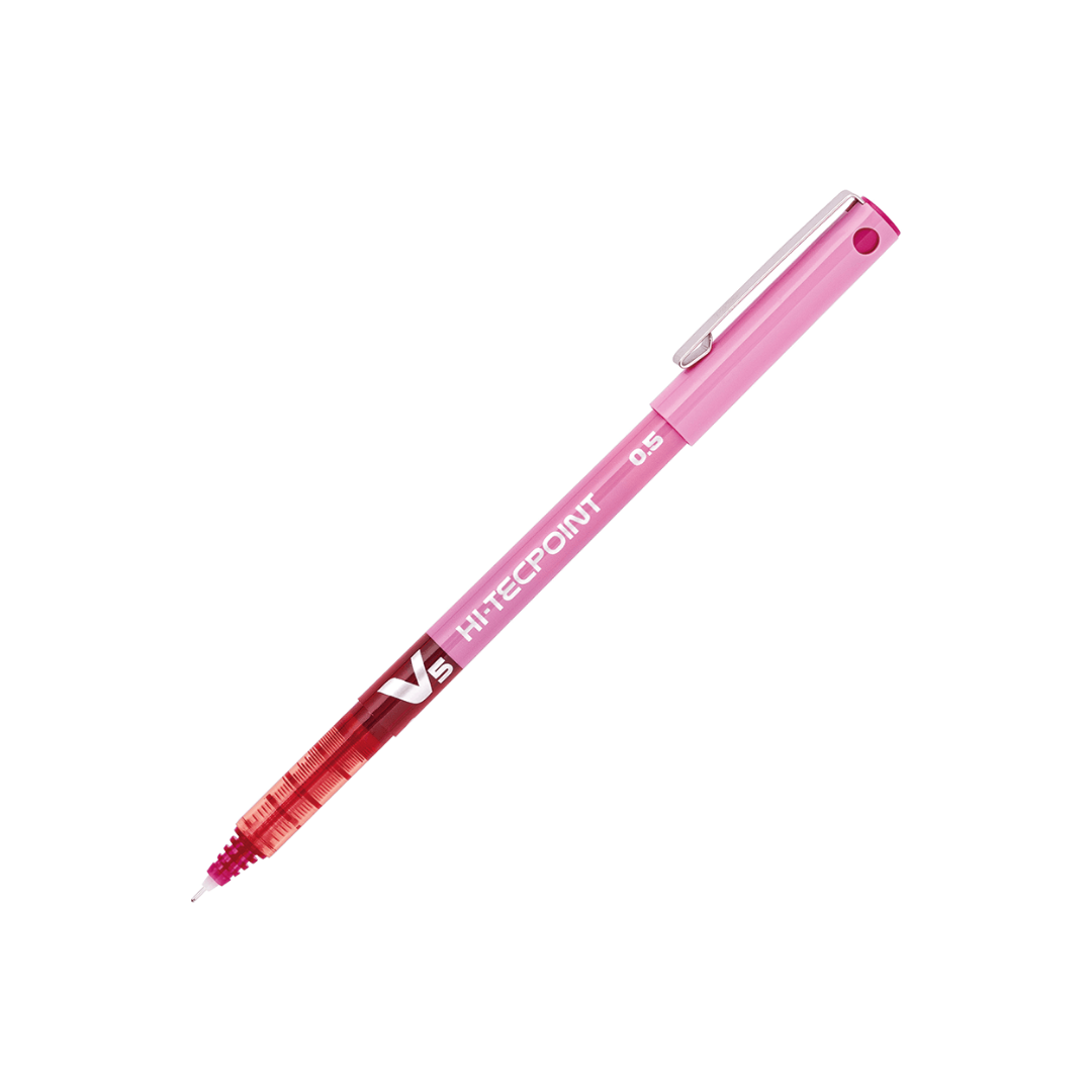 Lápiz Tinta HI-Tecpoint V5 – 0,5 mm – Rosado