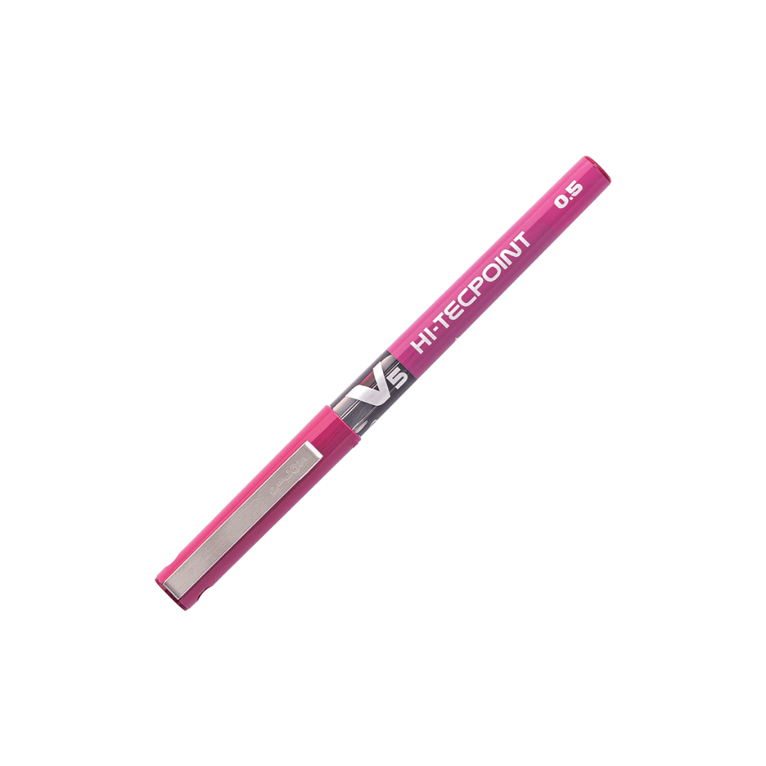 Lápiz Tinta HI-Tecpoint V5 – 0,5 mm – Burdeo