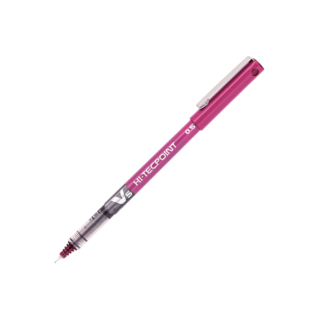 Lápiz Tinta HI-Tecpoint V5 – 0,5 mm – Burdeo