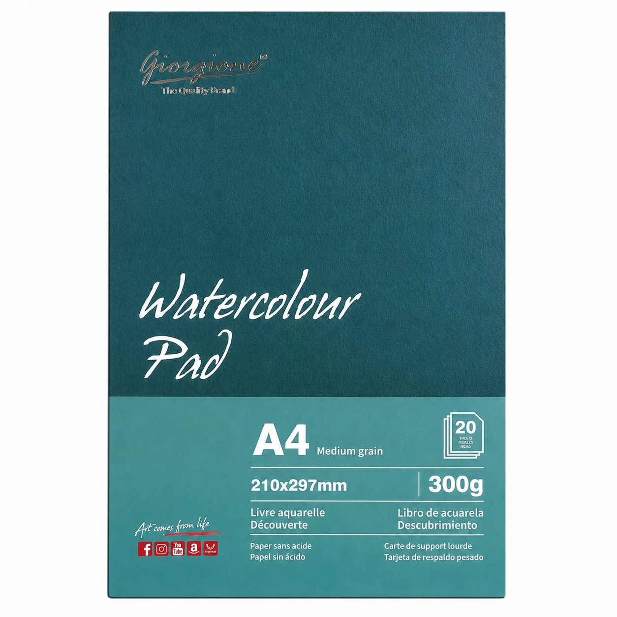 Block Acuarela Giorgione A4 300 g/m² – 20 Hojas 