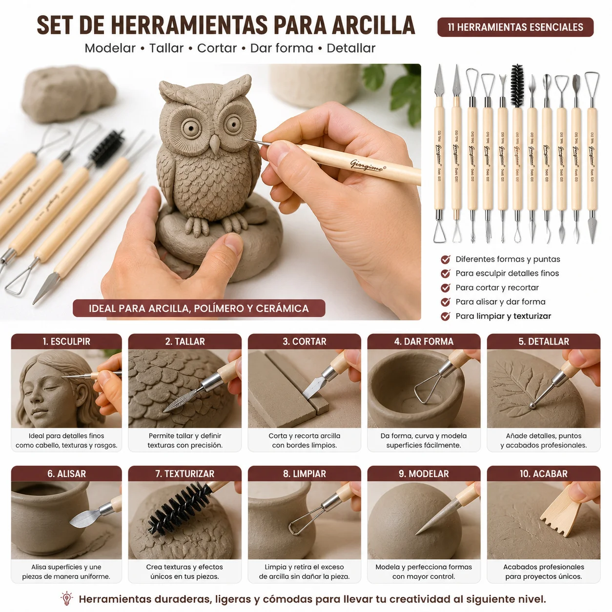 Set 11 Herramientas de Modelado Giorgione