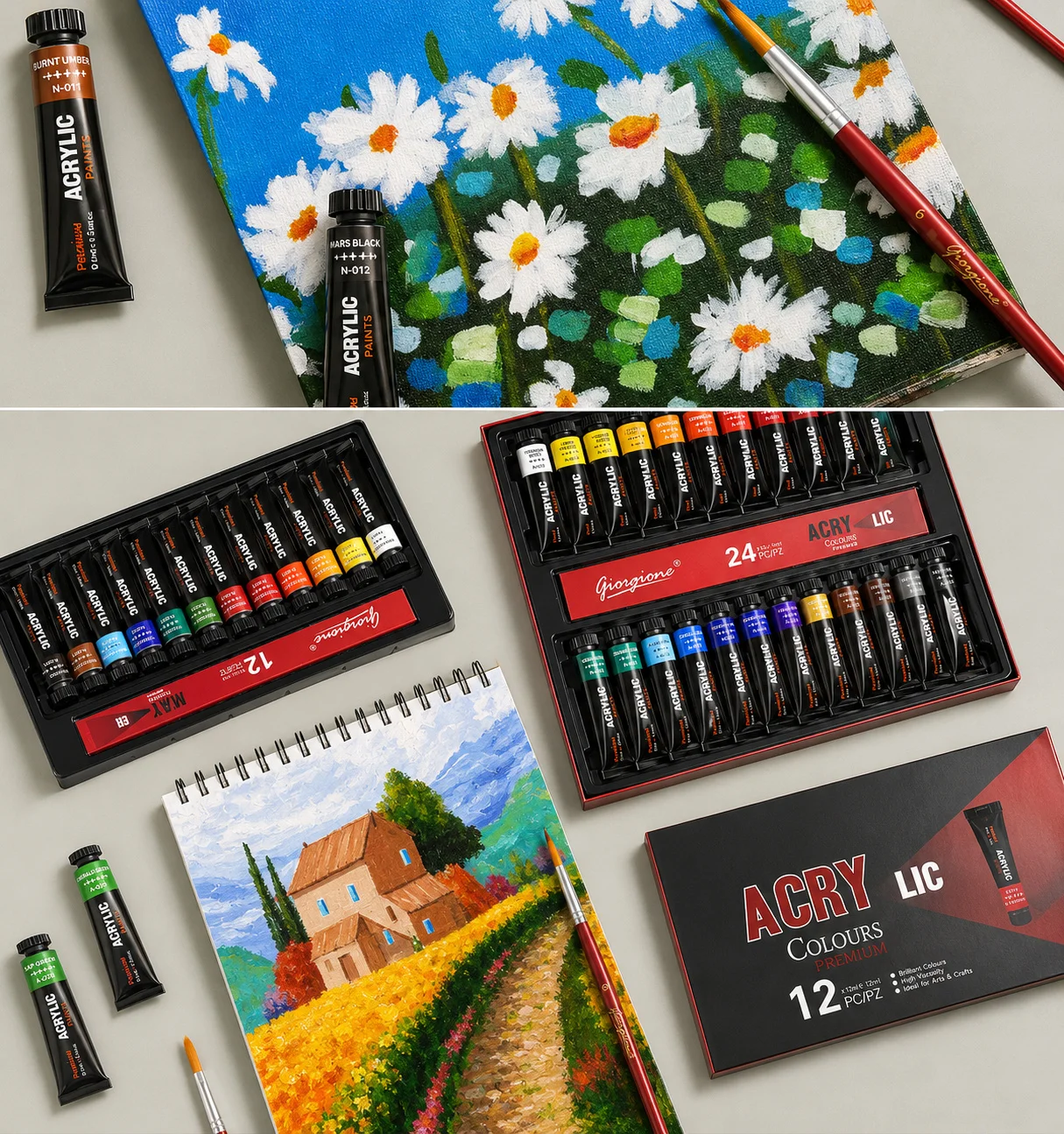 Set 12 Pinturas Acrílicas Giorgione – 12 ml