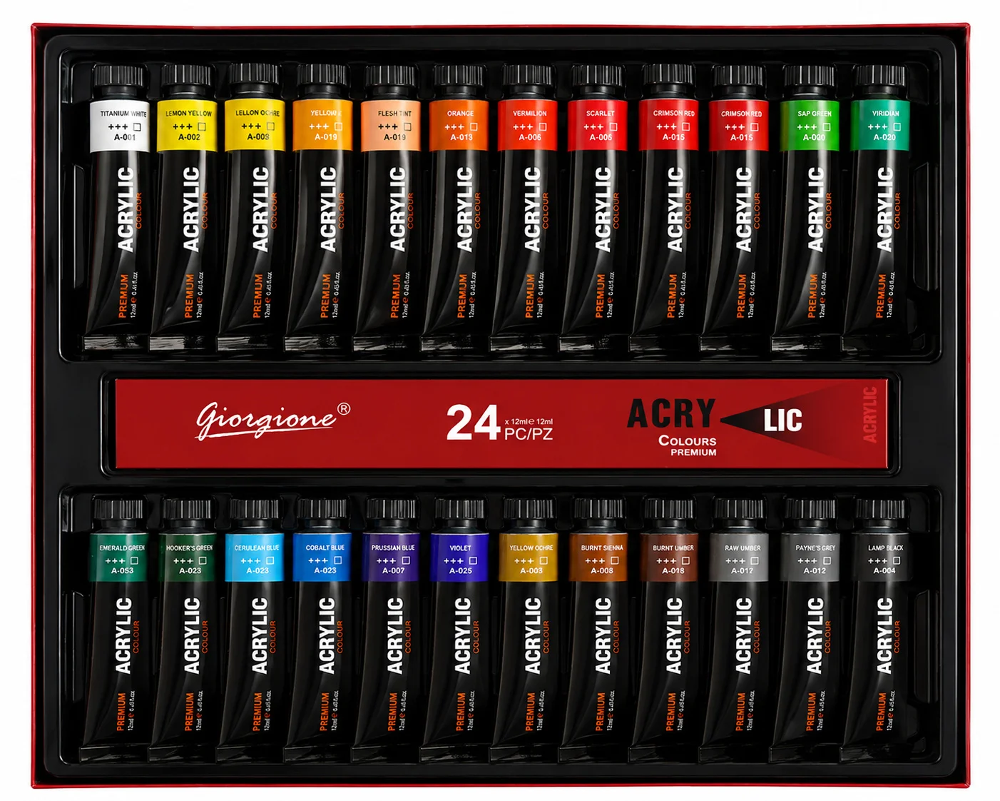 Set 24 Pinturas Acrílicas Giorgione – 12 ml