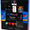 Set 12 Pinturas Acrílicas Giorgione – 36 ml + 6 Pinceles
