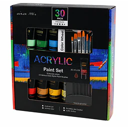 Set 24 Pinturas Acrílicas Giorgione – 36 ml + 6 Pinceles