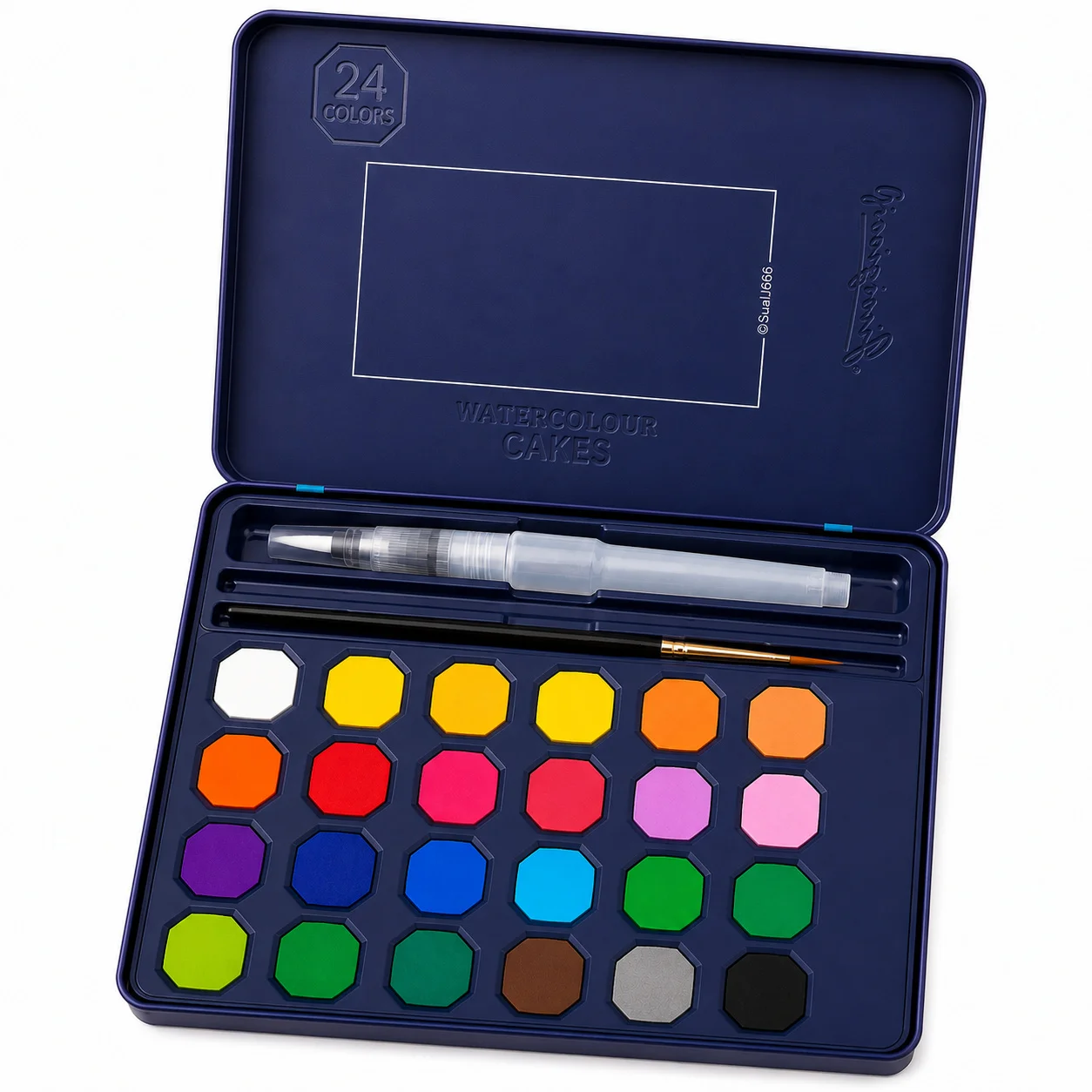 Set 24 Acuarelas Giorgione con Pincel de Agua