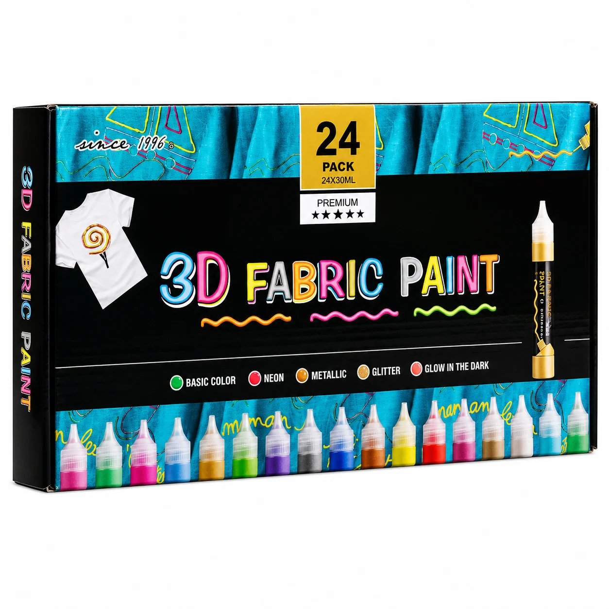 Set 24 Pinturas 3D para Tela Giorgione – 30 ml