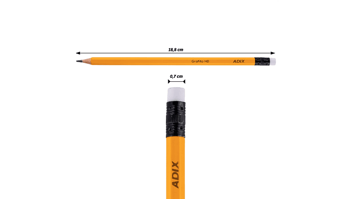 Lápiz Grafito HB Nº2 con  Goma de Borrar 3