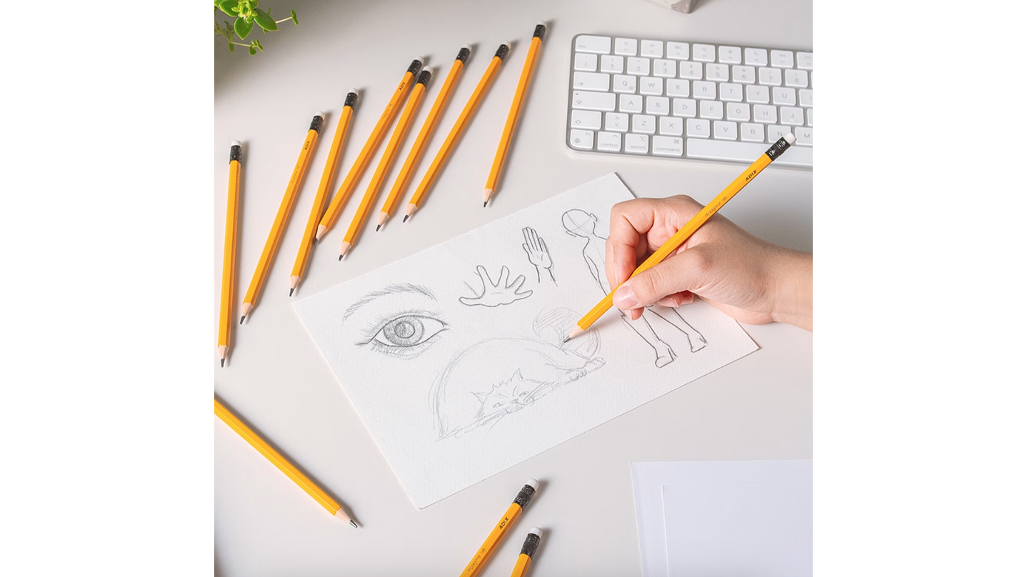 Lápiz Grafito HB Nº2 con  Goma de Borrar 4