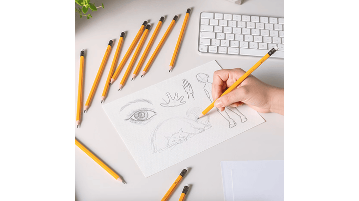 Lápiz Grafito HB Nº2 con  Goma de Borrar 4