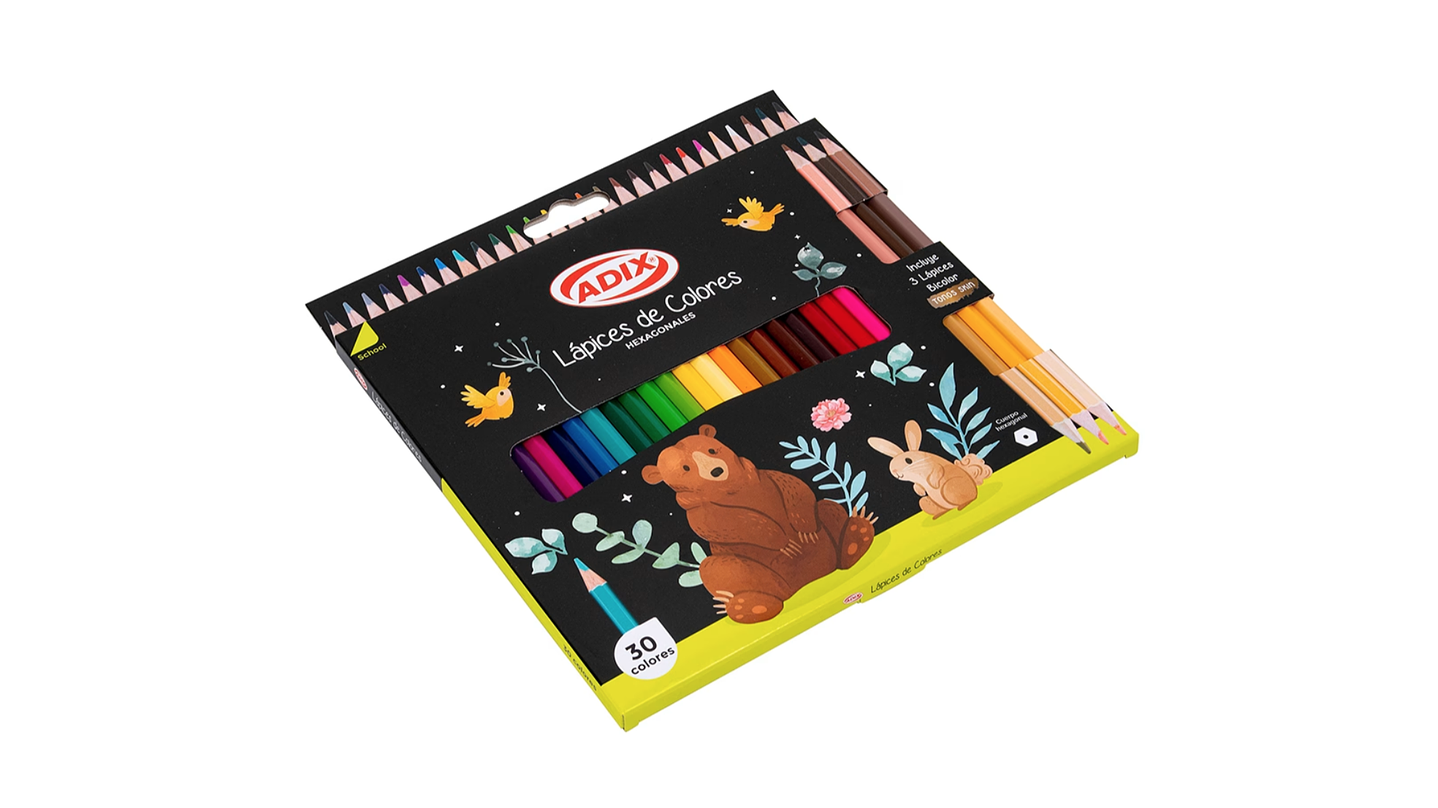 Set 24 Lápices de Colores + 3 Lápices Bicolor Skin 4